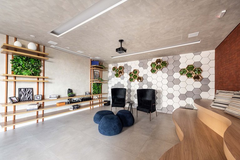 Studio Sofisticado c/ Piscina e Academia - Z316