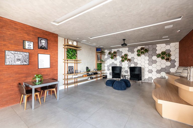 Studio Sofisticado c/ Piscina e Academia - Z316