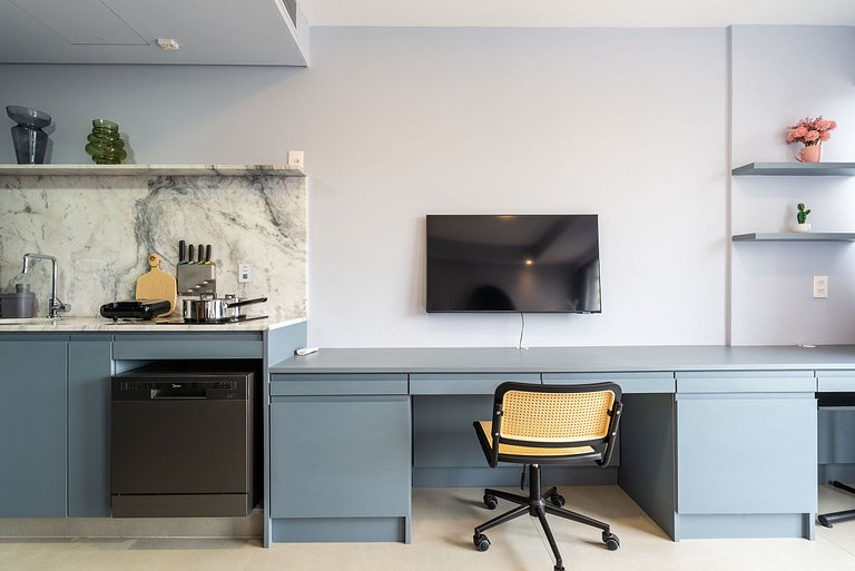 Studio em Pinheiros c/ piscina rooftop - P607