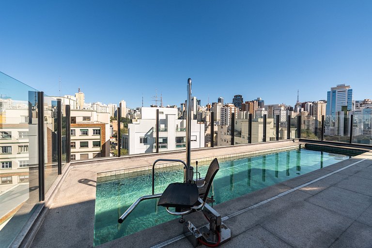 Studio Completo na Bela Vista c/ Piscina - SV1102
