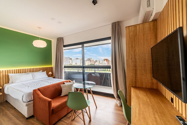 Studio c/ Piscina Rooftop | Pinheiros -M121