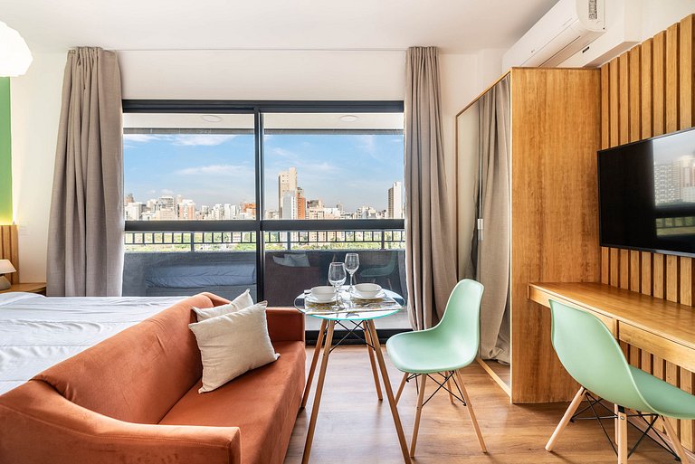 Studio c/ Piscina Rooftop | Pinheiros -M121