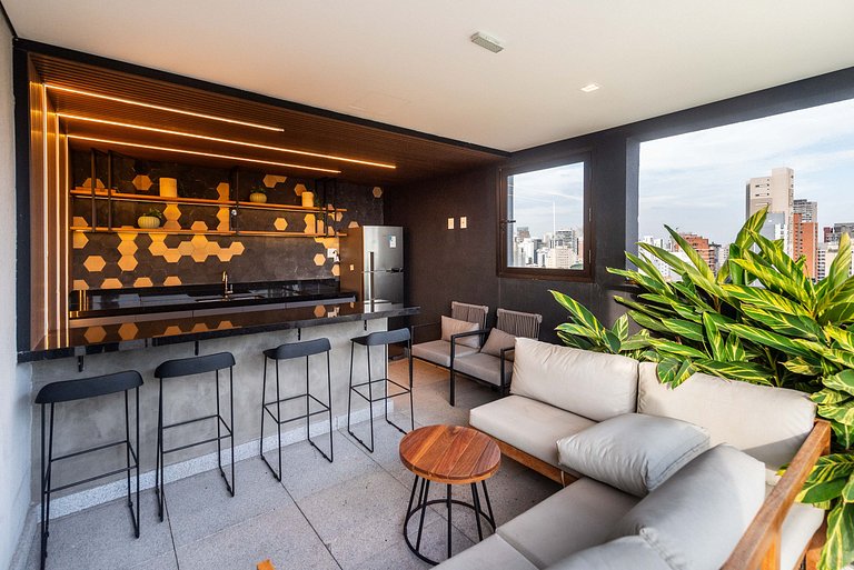 Studio c/ Piscina Rooftop | Pinheiros -M121