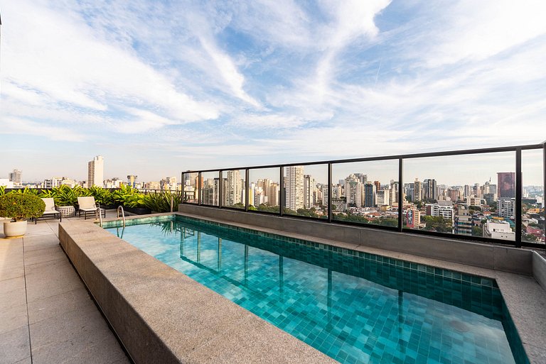 Studio c/ Piscina Rooftop | Pinheiros -M121